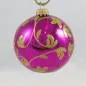 Preview: Weihnachtskugel mit Glitzer ● Pink/Gold glänzend ● ø 8 cm